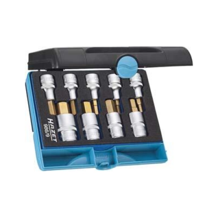 Trusa chei tubulare, Hazet, 9 piese, 1/2″, 5-19 mm