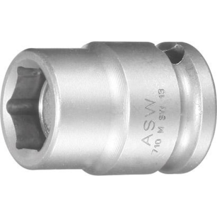 Cap cheie tubulara de impact, Asw, Magnetic, 3/8", 15 mm, Argintiu