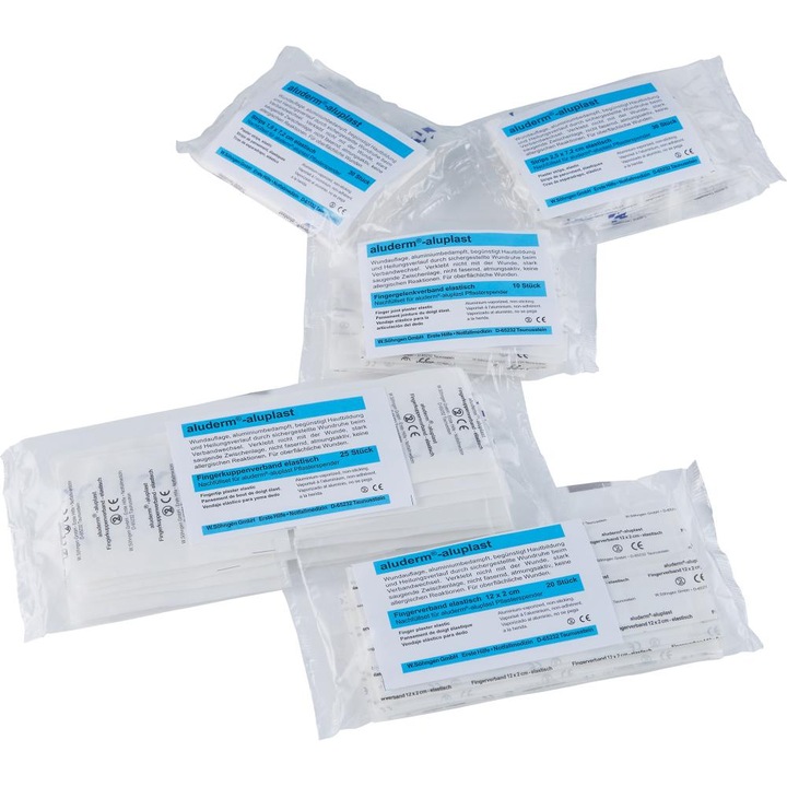 Set complet de plasturi aluderm-aluplast, Sohngen, 30x7,2x1,9cm, 30x7,2x2,5cm, 25 plasturi pentru degete, 20 plasturi pentru degete, 10 plasturi pentru articulatii