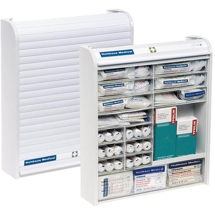 Trusa de prim ajutor, Holthaus Medical, 14 compartimente, alb, 48x42x10cm