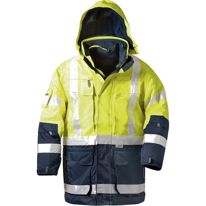 Geaca de avertizare barbati, Elysee, poliester, galben/albastru, 2XL