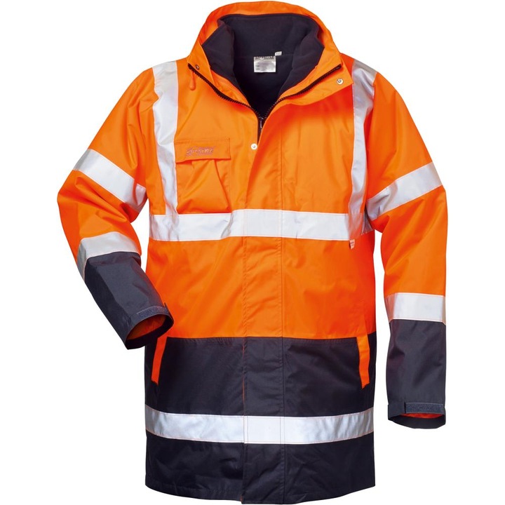 Jacheta avertizare barbati SafeStyle, poliester, portocaliu/bleumarin, S