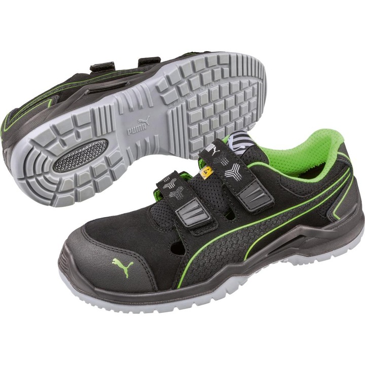 Incaltaminte de protectie, Puma, Neodyme Green Low 644300, S1P SRC ESD, microfibra, 46