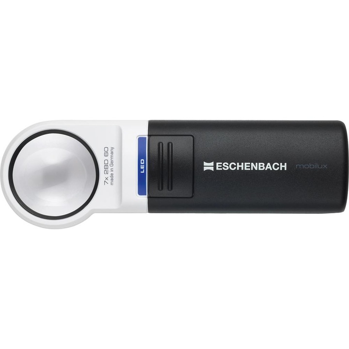 Lupa iluminata, ESCHENBACH, 12,5x, 35mm, cu LED, rezistenta la zgarieturi