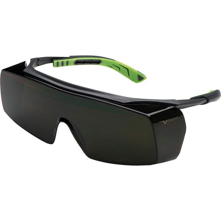 Univet 5X7 védőszemüveg, állítható, oldalvédő, zöld, IR5