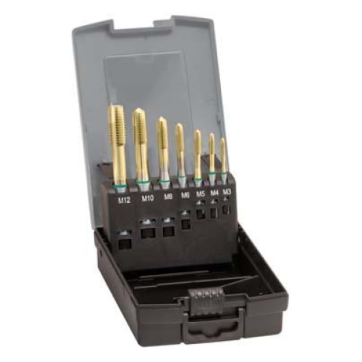 Set 7 accesorii pentru insurubat, M3-M12, Guhring, auriu/negru, caseta plastic