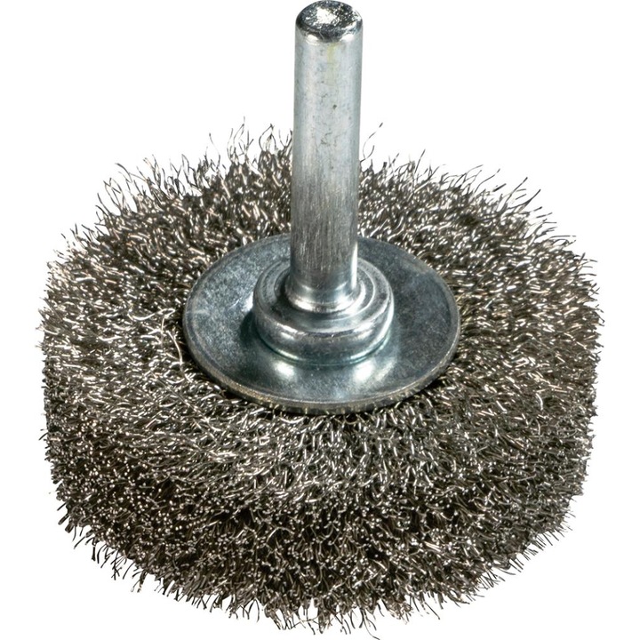 Perie disc V4A sarma ondulata cu tija 50x15x0.2mm ZEINTRA