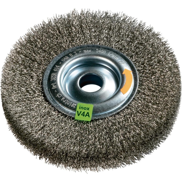 Perie disc, ZEINTRA, Otel inoxidabil, 200x30 mm, Gri