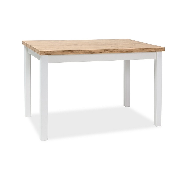 Masa dreptunghiulara living/bucatarie Edwin, stejar lancelot, Decortek, 120x68x32, alb