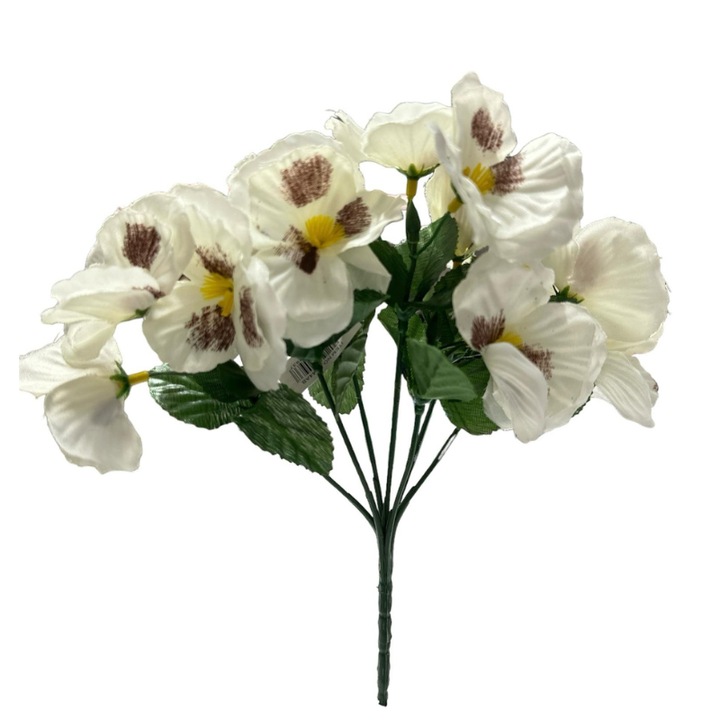 Buchet Floral Artificial, 7 Capete, 27 Cm, Alb