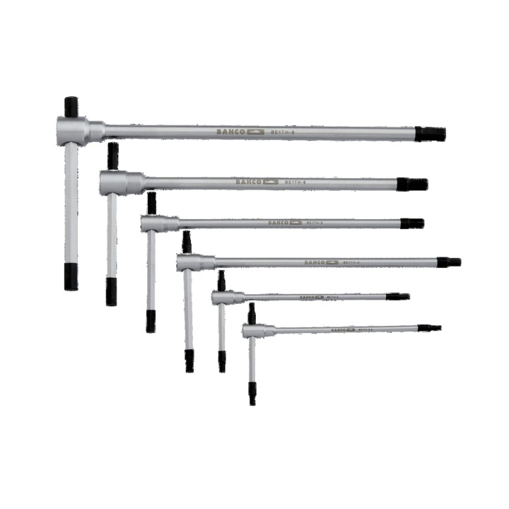 6 db T-BAHCO imbuszkulcs készlet, hatlapú, 2,5-8 mm, króm, 510 g