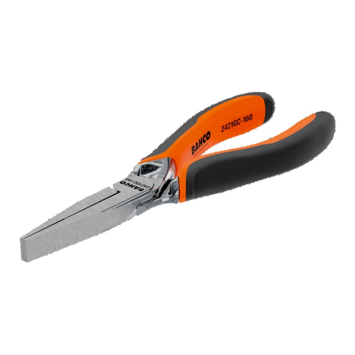 Bahco Ergo hosszú lapos fogó rugóvisszatérítéssel, króm, 160 mm