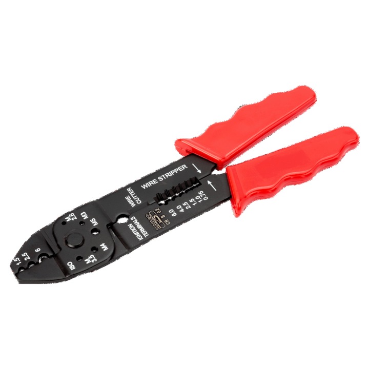 220 mm-es fogó 1,50-6,00 mm²-es többszálas préseléshez, 0,75-6,00 mm²-es kábelek vágásához és csupaszításához BAHCO