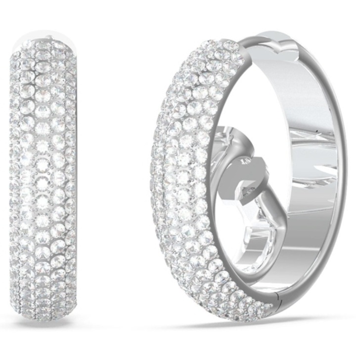 Cercei Guess Crazy Earring rotunzi si cristale JUBE03299JWRHT-U, Argintiu