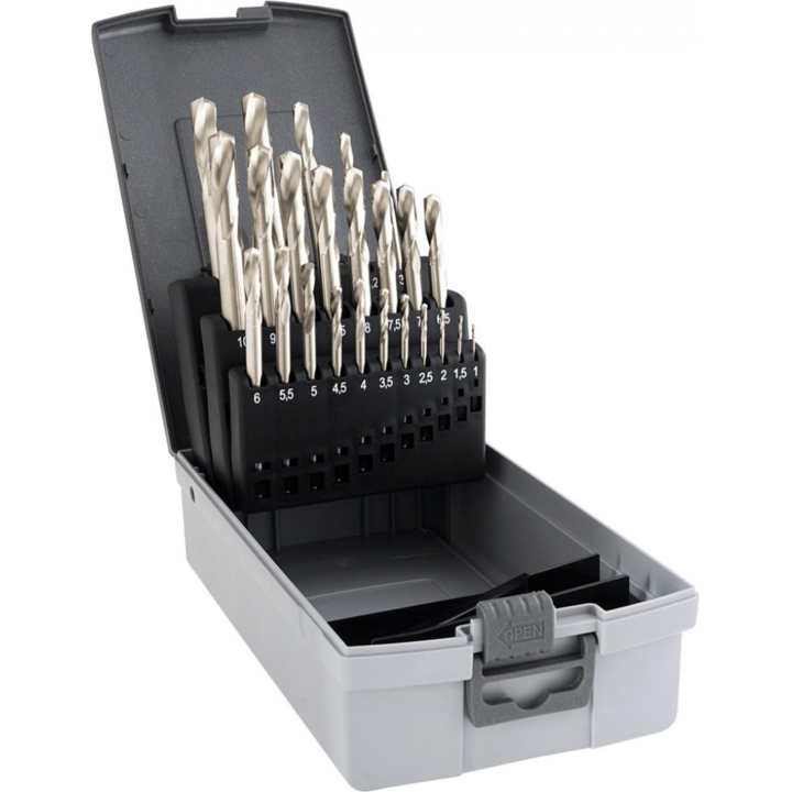 Set burghie, Guhrig, Inox, Tija metalica, Argintiu, 1-10.5 mm