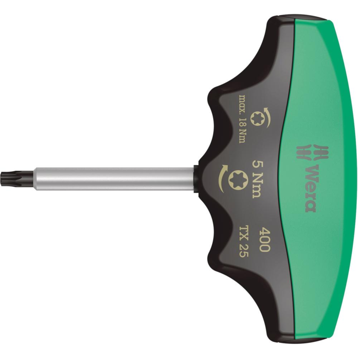 Hatlapfejű csavarhúzó T fogantyúval 25.5.0, Wera, zöld