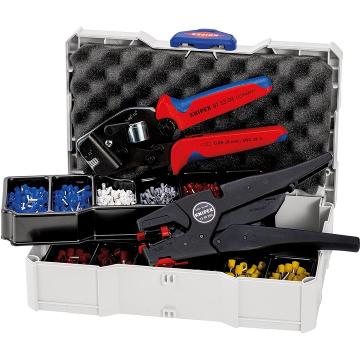 Set de sertizare cabluri Knipex, 1252 piese, 0.5-10mm, in cutie TA