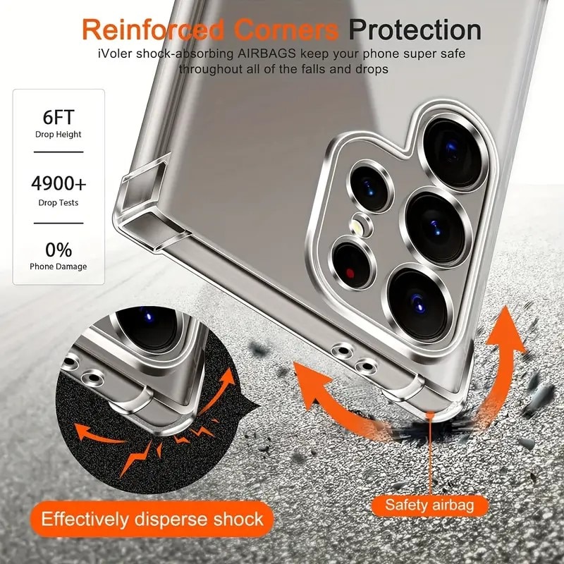 Husa protectie Mat-Tech compatibila cu Samsung Galaxy S22 Ultra 5G, Protectie Camera, Colturi anti-soc, Decupaje Precise, Rezistenta la impact, Margini ridicate pentru protectia ecranului, Transparenta