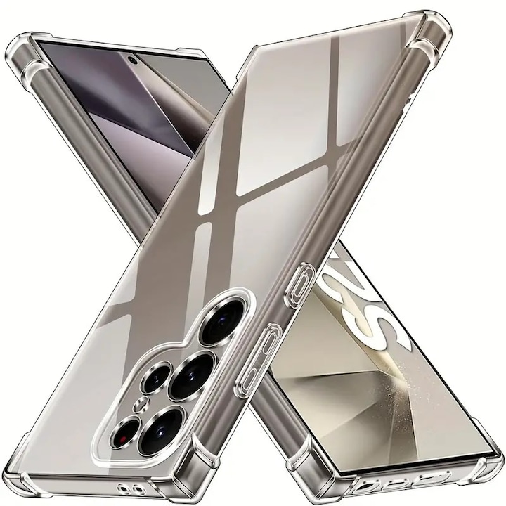 Защитен калъф Mat-Tech, съвместим със Samsung Galaxy S22 Ultra 5G, Защита на камерата, Антишокови ъгли, Прецизни изрези, Устойчивост на удар, Повдигнати ръбове за защита на екрана, Прозрачен