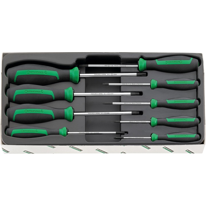 Set surubelnite TORX, Stahlwille, 9 piese, T8-T40
