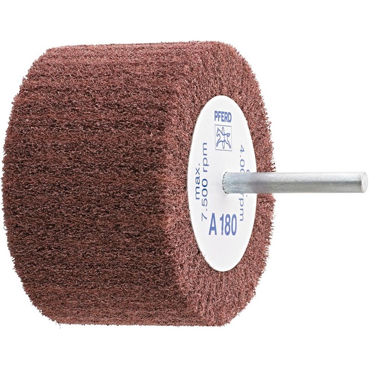 Disc abraziv Pferd POLINOX, 50x30mm, granulatie 180, pentru metal si plastic