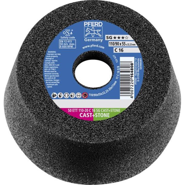 Disc de polizare Pferd, 110x55mm, pentru piatra si fonta, 8281290110