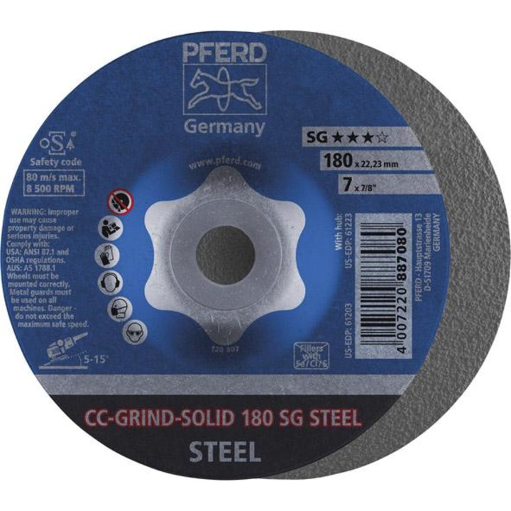 Disc abraziv, Pferd, CC-GRIND, Otel, 180mm