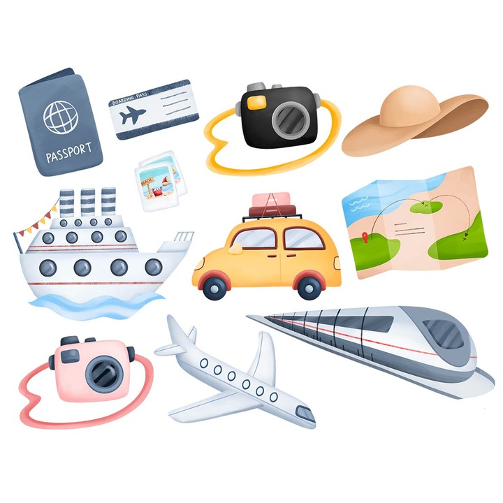 Sticker decorativ, Mijloc de transport, 12519ST-1