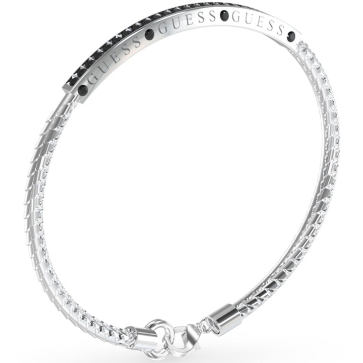 Фиксирана гривна Guess Legacy с кристали JUXB03218JWSTBK-S, Сребърен