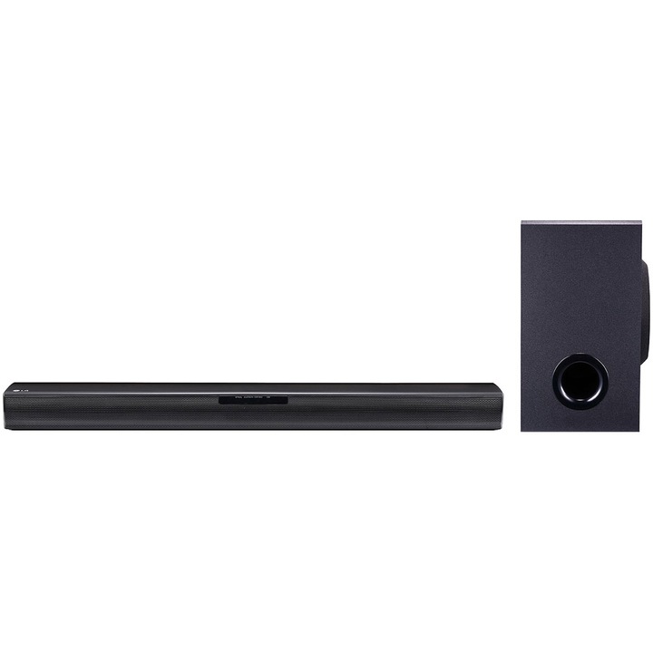 Soundbar LG SQC1, 2.1, 160W, Subwoofer Wireless, Bluetooth, Dolby Audio, Negru