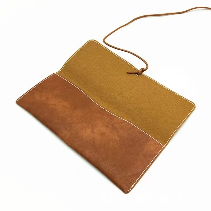 Portofel pentru tutun, Piele naturala, Maro