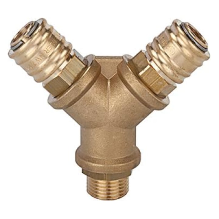 Distribuitor de aer, bronz, 2 ramificatii, G 3/8'', Riegler
