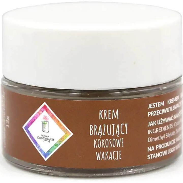 Világosító krém, Nowa Kosmetyka, bronzosító hatás, kókusz aroma, 12g