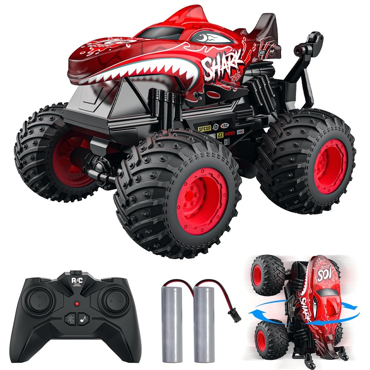 Monster truck с дистанционно управление, Wallalla, 2.4 GHz, 2 батерии 60+ минути, Червен