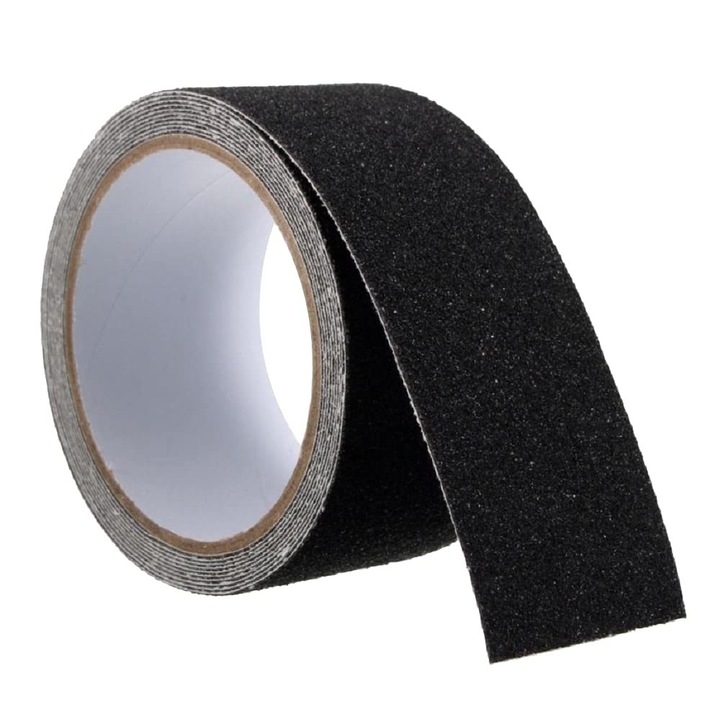 Banda mata anti-alunecare pentru scara, PVC, Negru