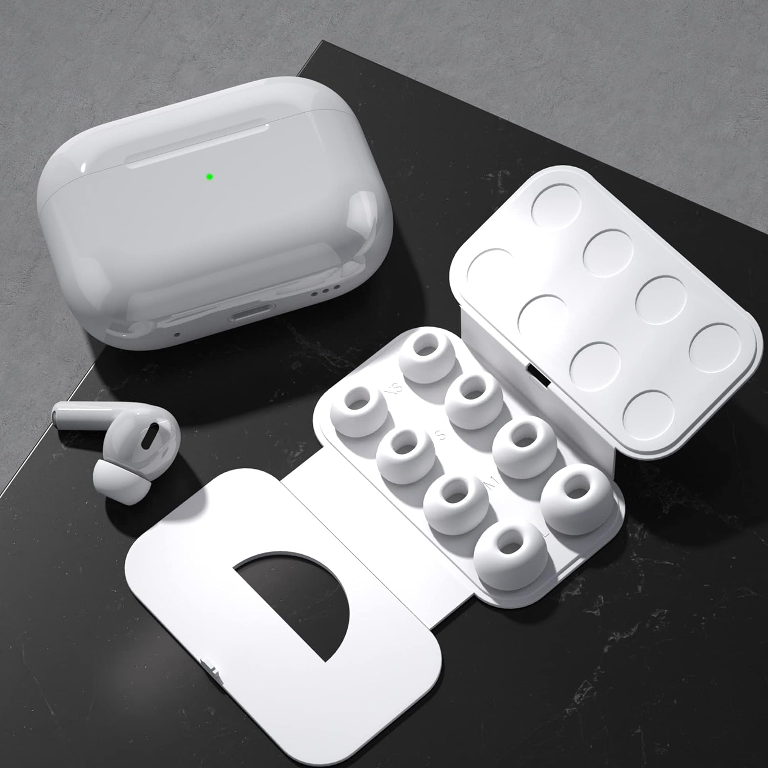 Set 4 perechi eartips, MunDeir®, Silicon, Pentru Airpods Pro