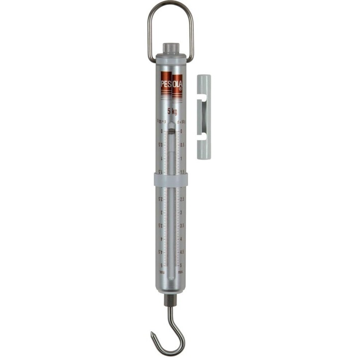 Cantar manual cu arc comercial Pesola Macro, 5kg, cu carlig rotativ