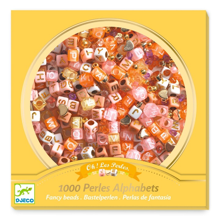 Set de artizanat Djeco, 600 margele, multicolor, 15x15x3cm