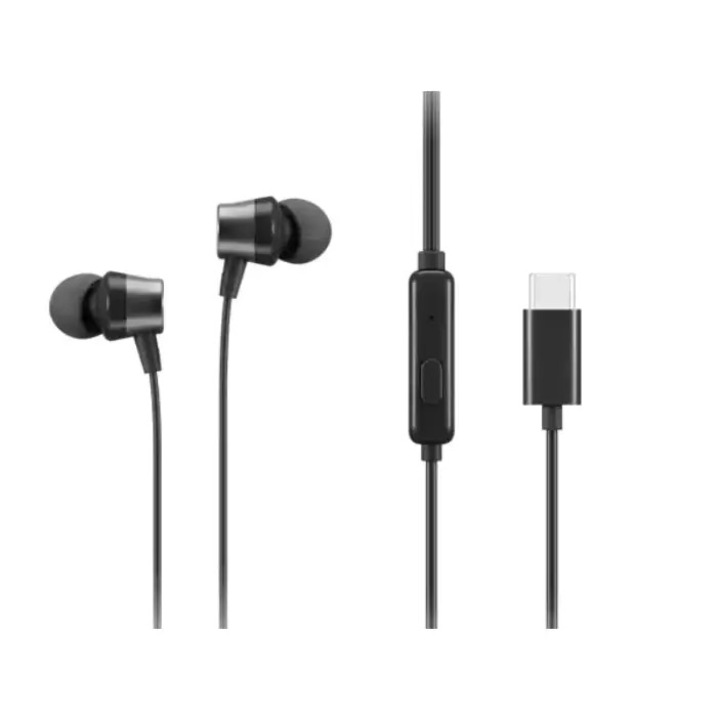 Casti cu microfon Lenovo 4XD1J77351, USB-C, Black