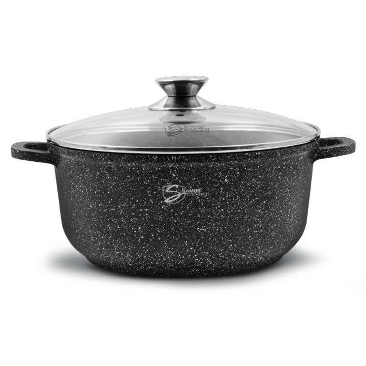 Oala cu capac din aluminiu turnat Samus, 26x12 cm, 5.5L, TOL26-OC, Toledo Line