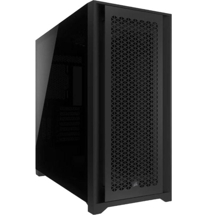 Midi-Tower Case, Corsair, iCUE 5000D Airflow Core, закалено стъкло, черно