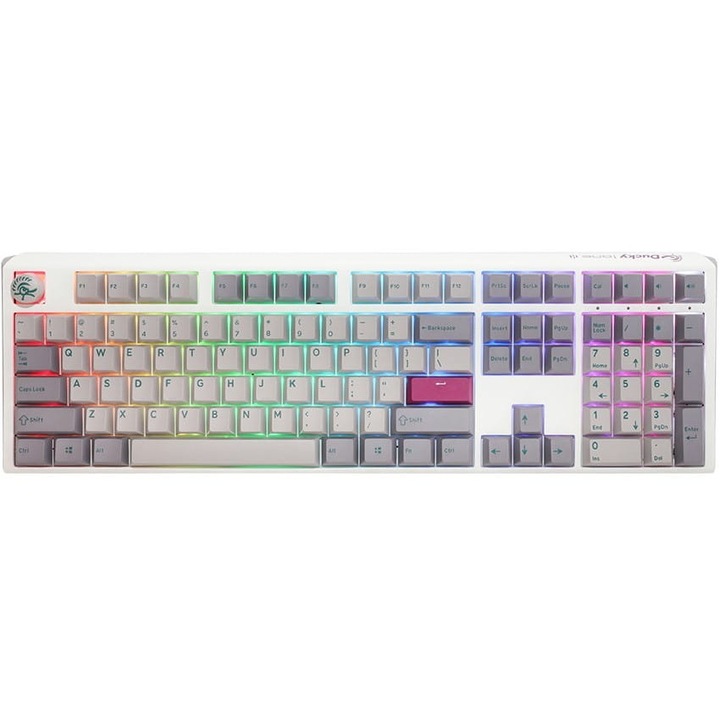 Геймърска клавиатура Ducky One 3 Mist Grey, RGB LED осветление, MX-Ergo-Clear, многоцветна