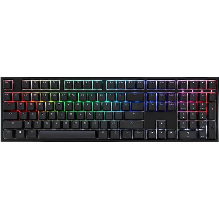 Ducky One 2 PBT háttérvilágítású játék billentyűzet, MX-Speed-Silver, RGB LED - fekete