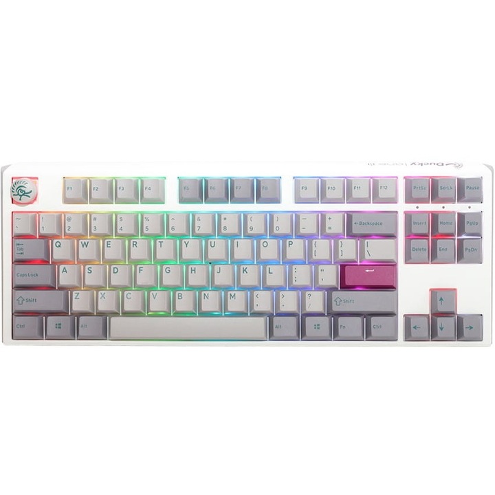 Клавиатура за гейминг Ducky One 3 Mist Grey TKL, RGB LED - MX-Ergo-Clear (САЩ)