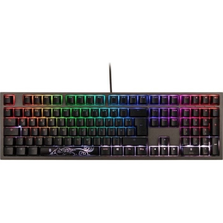 Геймърска клавиатура Ducky, LED RGB, PBT, многоцветна