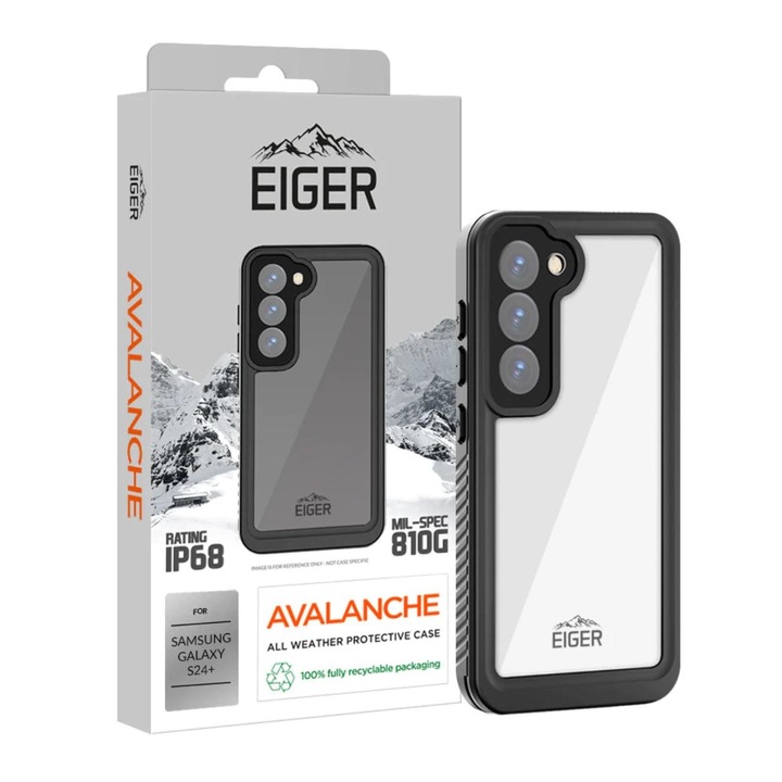 Калъф Eiger Avalanche, съвместим с Samsung Galaxy S24 Plus Black