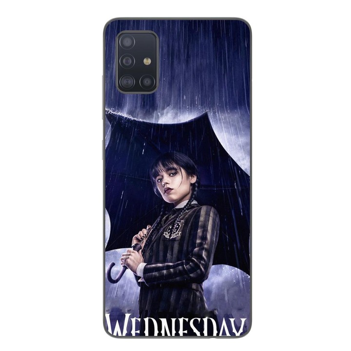 Husa compatibila cu Samsung Galaxy A71 Silicon Gel Tpu Model Wednesday Umbrella