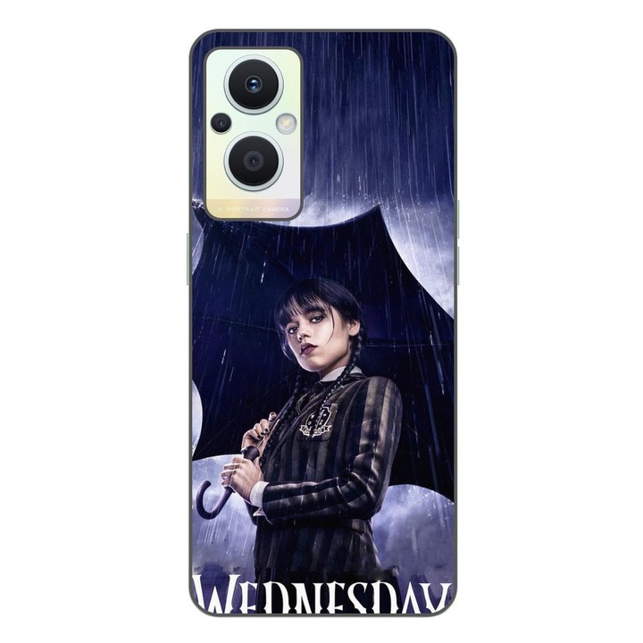 Капак, съвместим с Oppo Reno7 Lite Silicon Gel Tpu Модел Wednesday Umbrella