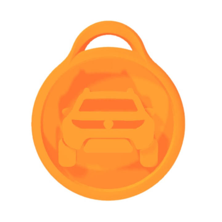 Breloc chei, "DACIA DUSTER", 48X 41 mm portocaliu