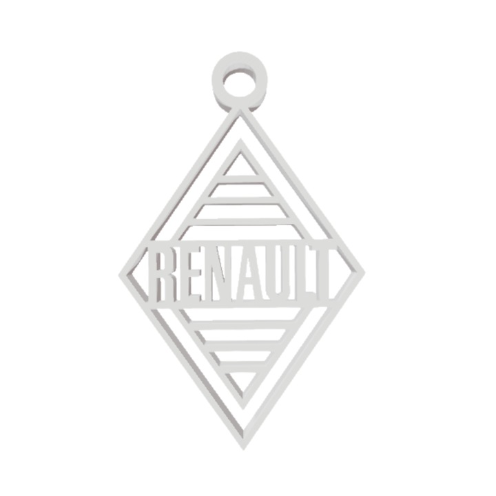 Breloc chei, "RENAULT", 57X 35 mm alb ivory